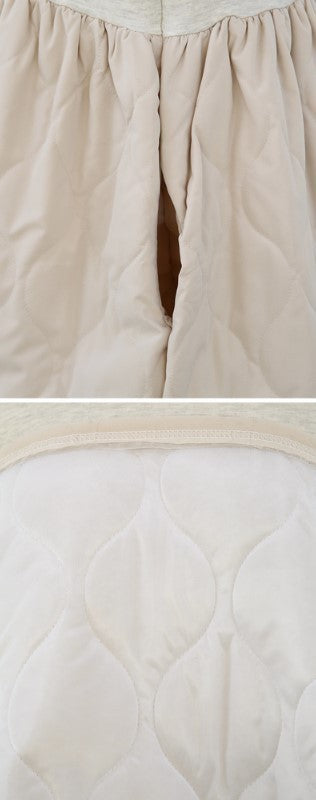 フレンチ スウェット× キルティング 起毛 ワンピース 全2色