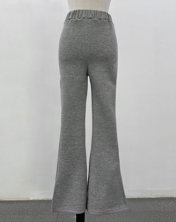 バルーンスリーブ スウェット スリム フレア パンツ SET 起毛
