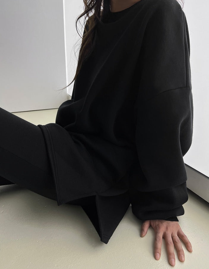 バルーンスリーブ スウェット スリム フレア パンツ SET 起毛