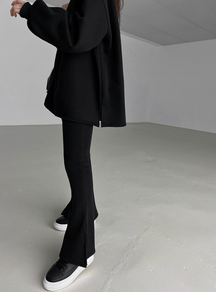 バルーンスリーブ スウェット スリム フレア パンツ SET 起毛