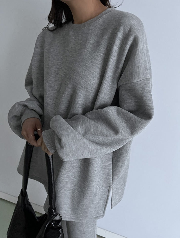 バルーンスリーブ スウェット スリム フレア パンツ SET 起毛