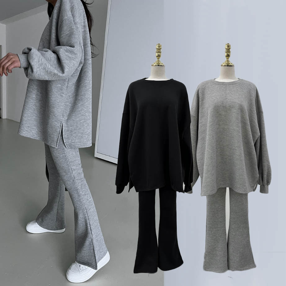 バルーンスリーブ スウェット スリム フレア パンツ SET 起毛