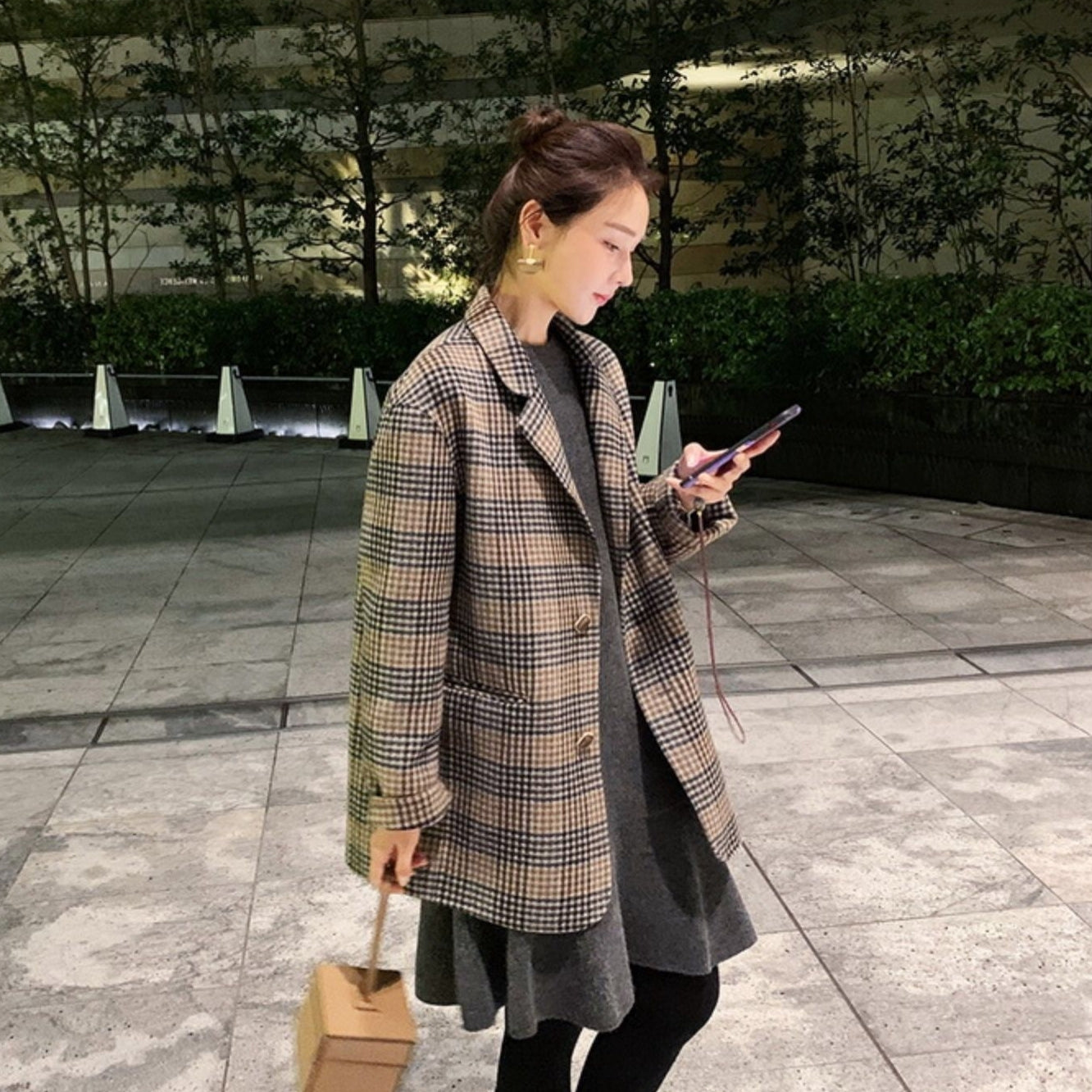 ニット ワンピース 2色 フリル 長袖 韓国 カジュアル